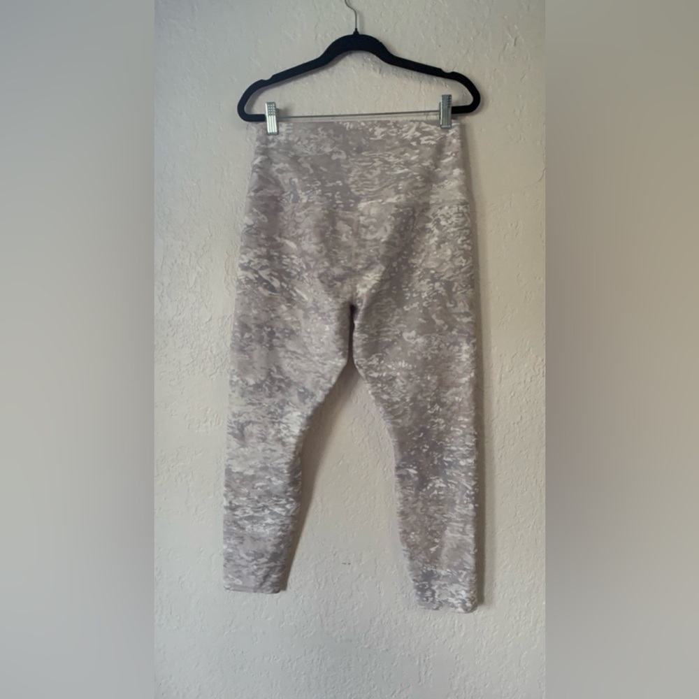 RBX Active High-Waisted Leggings - Gray/Beige Camo Abstract Print - Size L - Picture 7 of 9